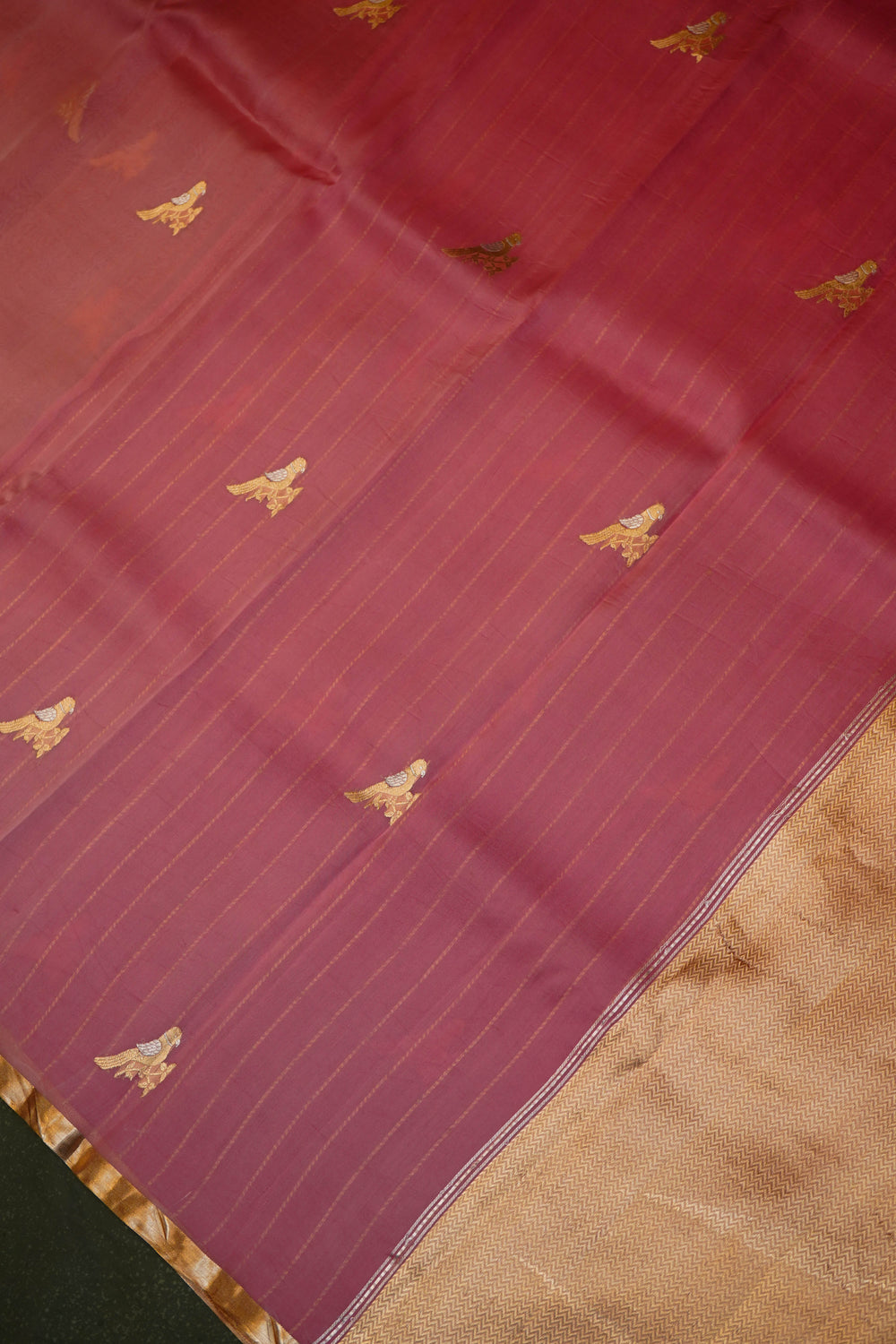 Handwoven Pastel Pink Banarasi Organza  Saree