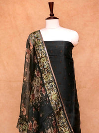 Handwoven Banarasi Black Organza Suit