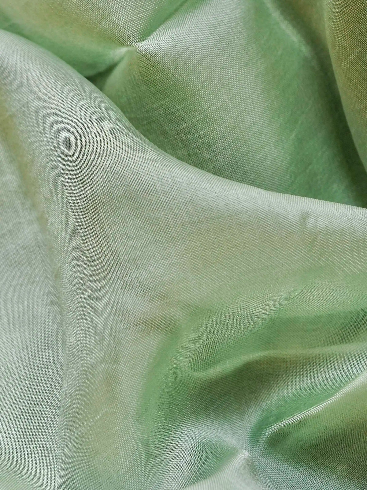 Handwoven Banarasi Pista Green Organza Suit