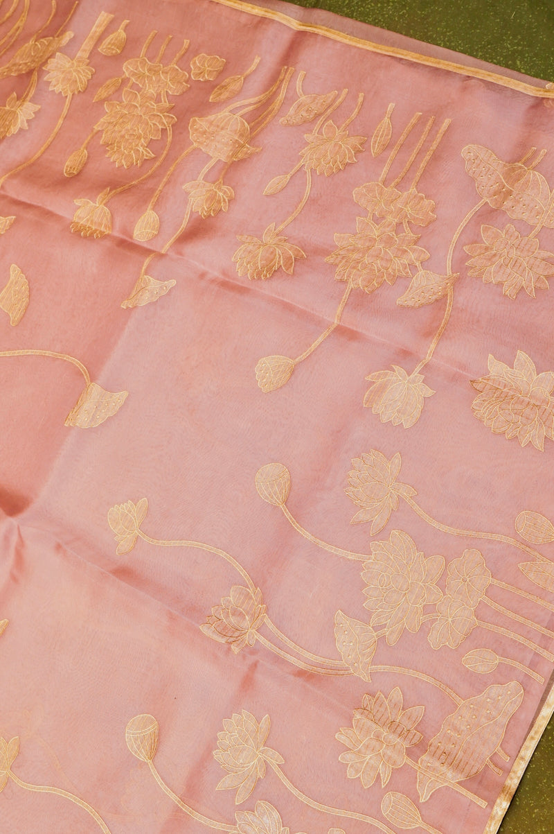 Designer Lavender Organza Saree