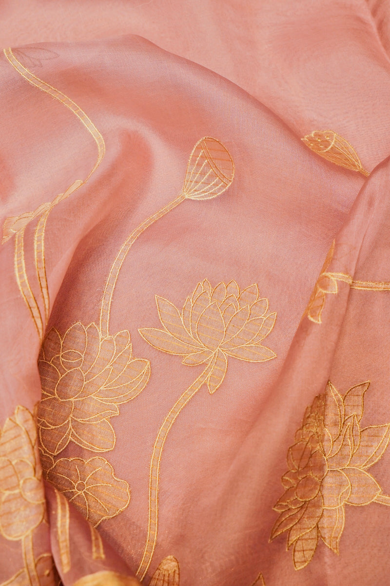 Designer Lavender Organza Saree