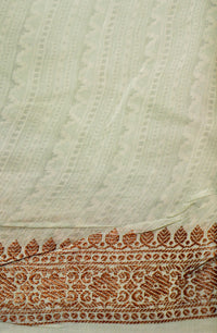 Handwoven Pastel Green Banarasi Blended Muslin Silk Saree