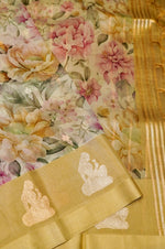 Designer Light Yellow Organza Saree