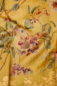 Designer Yellow Muslin Silk Saree