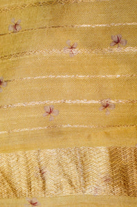 Designer Yellow Muslin Silk Saree