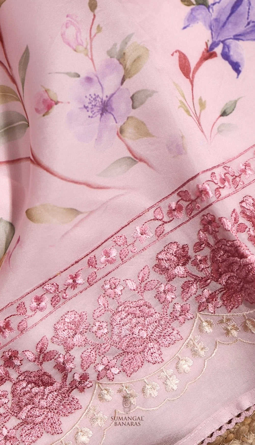 Designer Light Pink Organza Suit