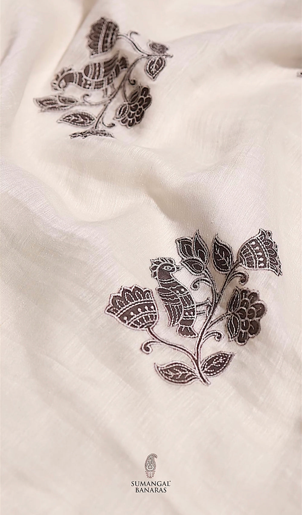 Designer Off White Linen Silk Suit