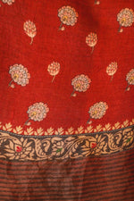 Handwoven Maroon Banarasi Tussar Silk Saree