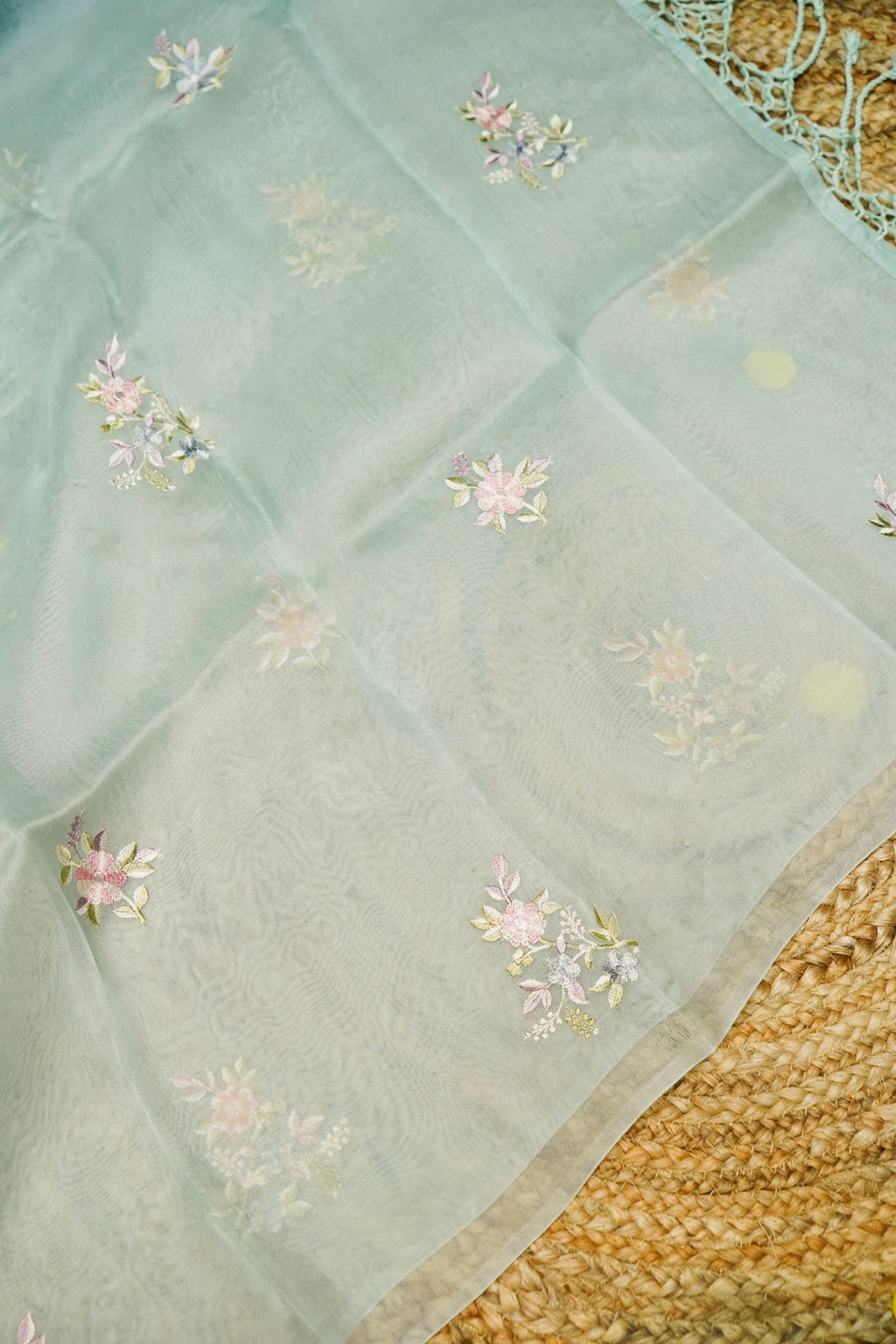 Designer Powder Blue Organza  Suit