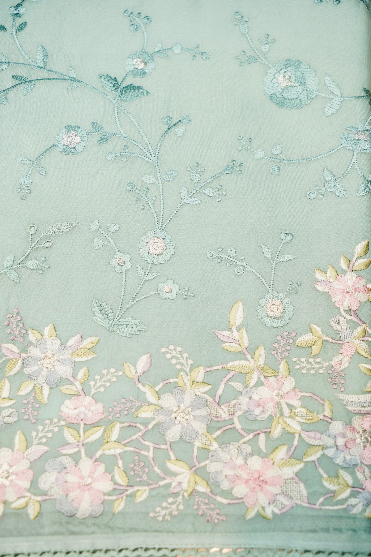 Designer Powder Blue Organza  Suit