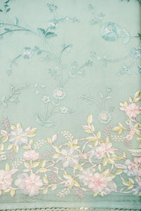 Designer Powder Blue Organza  Suit