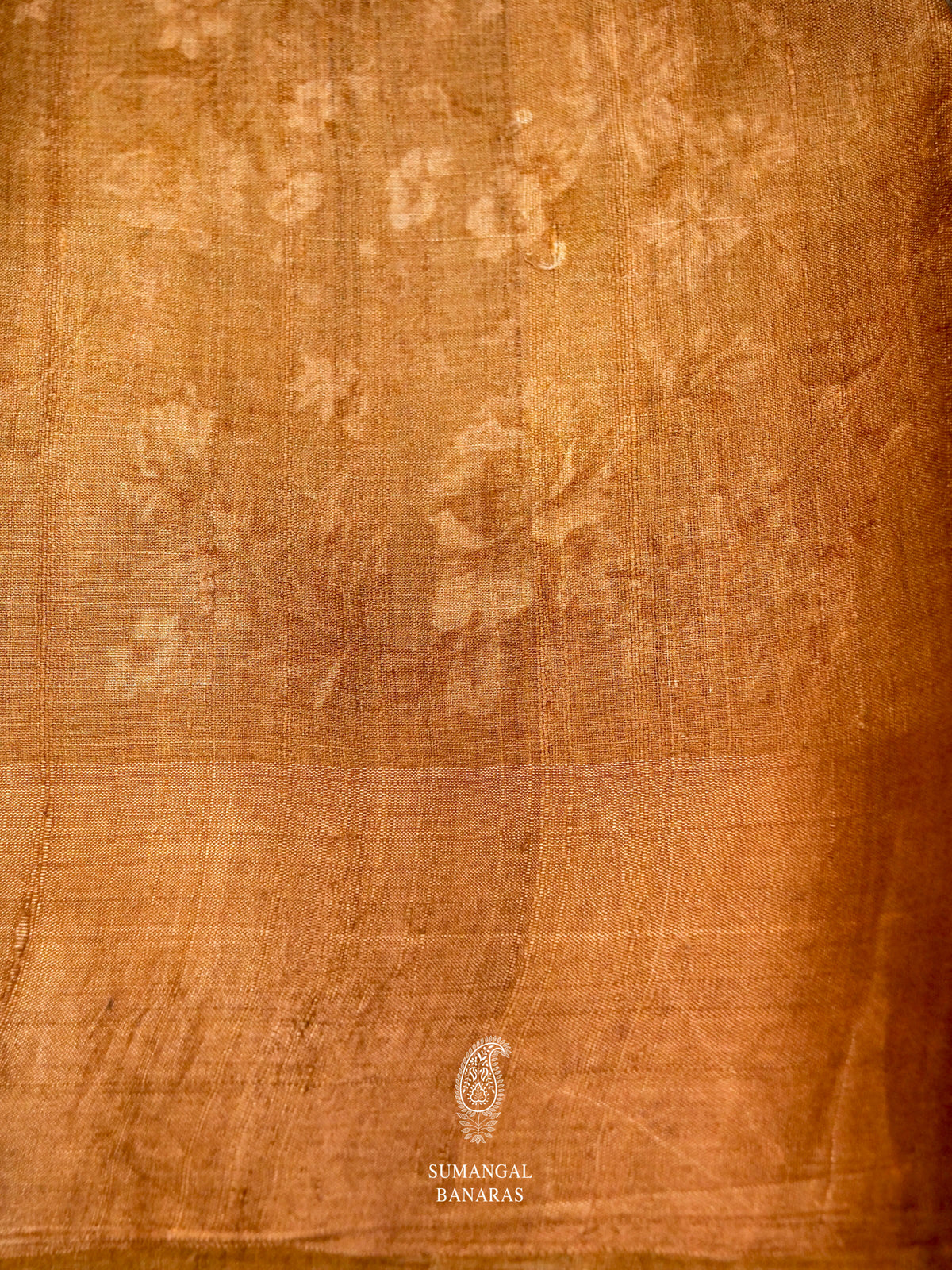 Handwoven Butter Mustard Banaras Tussar Silk Saree