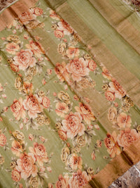 Handwoven Plum Pink Banaras Tussar Silk Saree