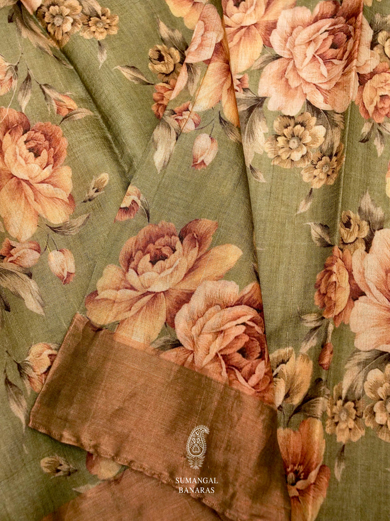 Handwoven Plum Pink Banaras Tussar Silk Saree