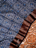 Handwoven  Neil Blue Banaras Muslin Cotton Saree