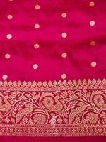 Handwoven Hot pink Katan Silk Saree