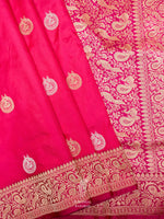 Handwoven Hot pink Katan Silk Saree