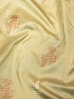 Handwoven Tea Green Banarasi Katan Silk Saree