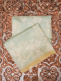 Handwoven Banarasi Mint Green Organza Saree