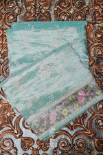 Handwoven Sea Green Banarasi Tissue Silk Saree