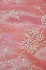 Handwoven Pink Banarasi Tissue Silk Saree
