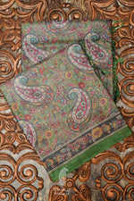 Handwoven Green Banarasi Muslin Silk Saree