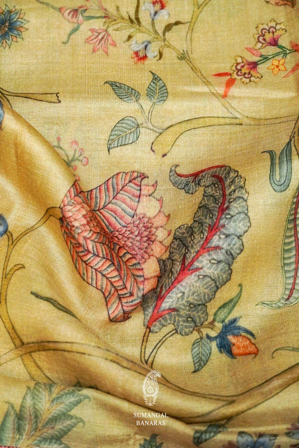 Handwoven Olive Green Banarasi Muslin Silk Saree