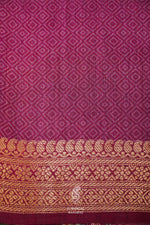 Handwoven Wine Banarasi Tussar Silk Saree