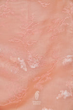 Handwoven Peachy Pink Banarasi Organza Saree