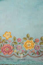Handwoven Sky Blue Banarasi Organza Saree