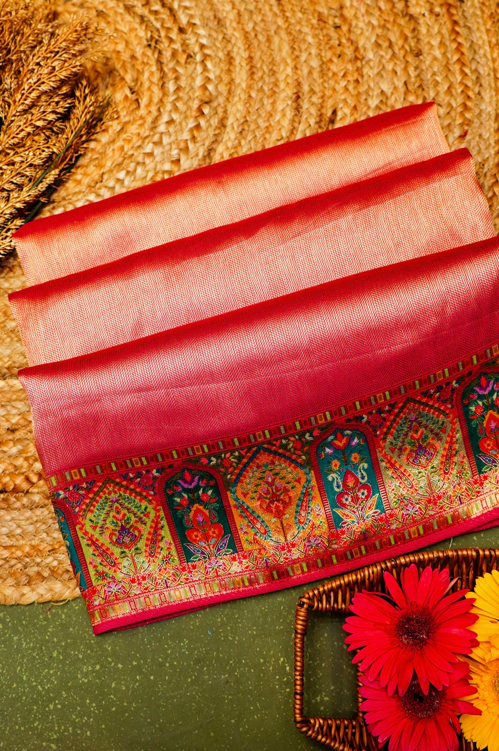 Banarasi Pink Blended Moonga Silk Saree