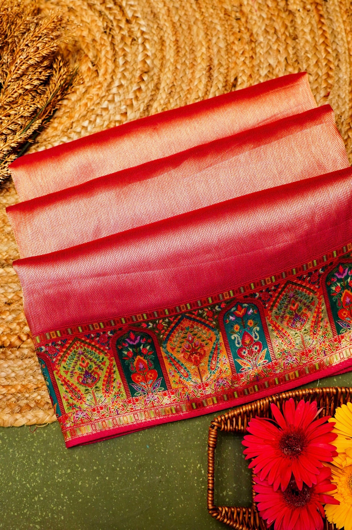 Banarasi Pink Blended Moonga Silk Saree