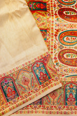 Banarasi Beige Blended Moonga Silk Saree