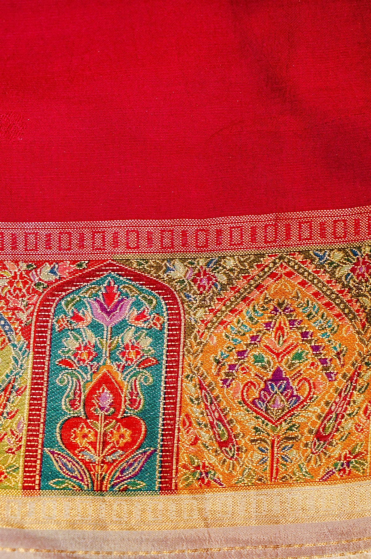 Banarasi Beige Blended Moonga Silk Saree