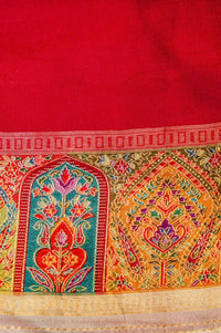 Banarasi Beige Blended Moonga Silk Saree