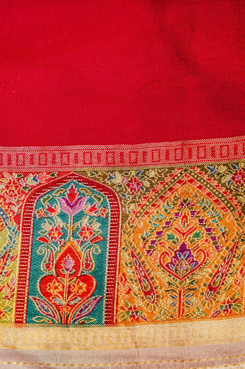 Banarasi Beige Blended Moonga Silk Saree