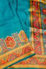 Banarasi Sky Blue Blended Moonga Silk Saree