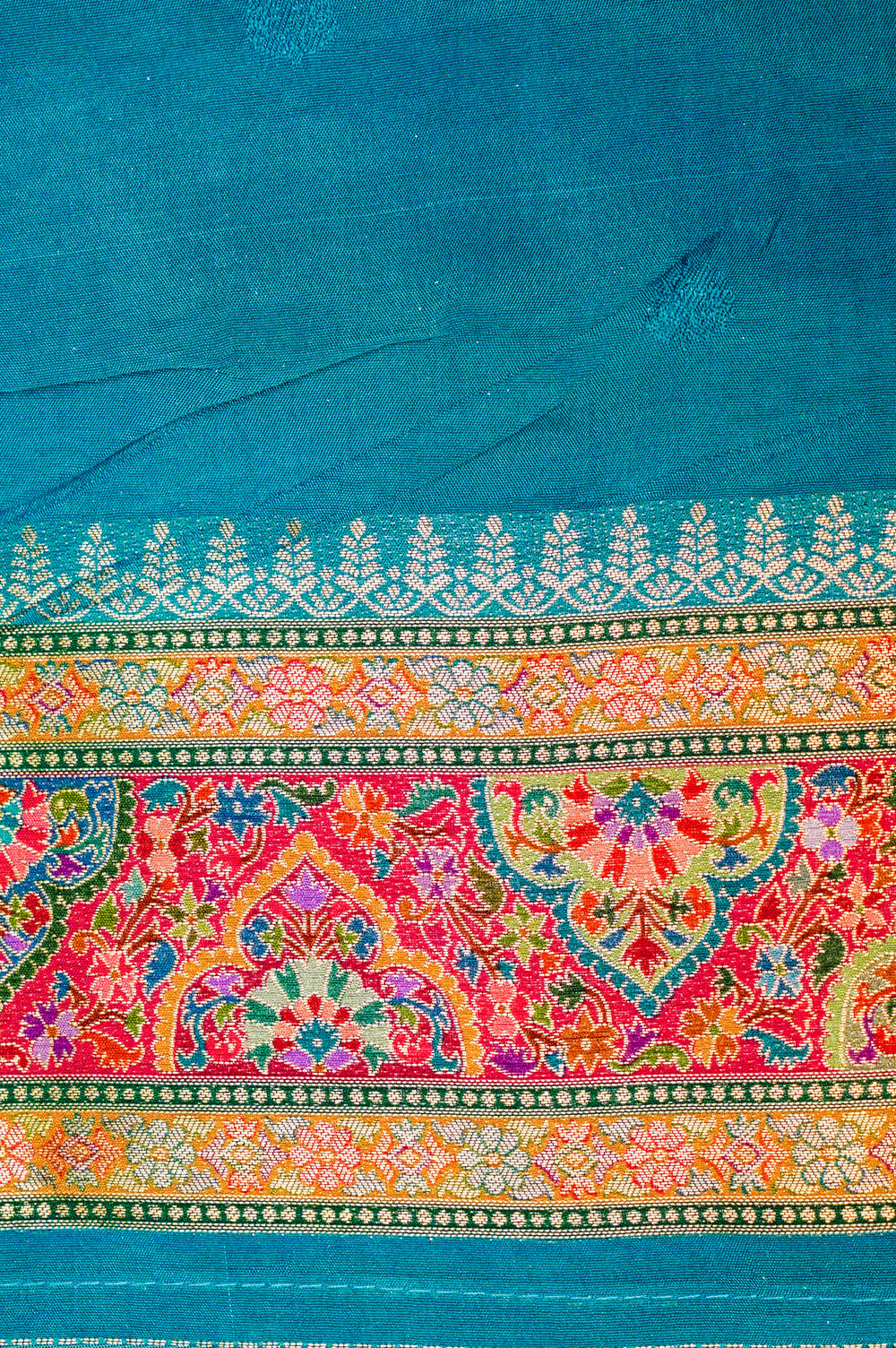 Banarasi Sky Blue Blended Moonga Silk Saree