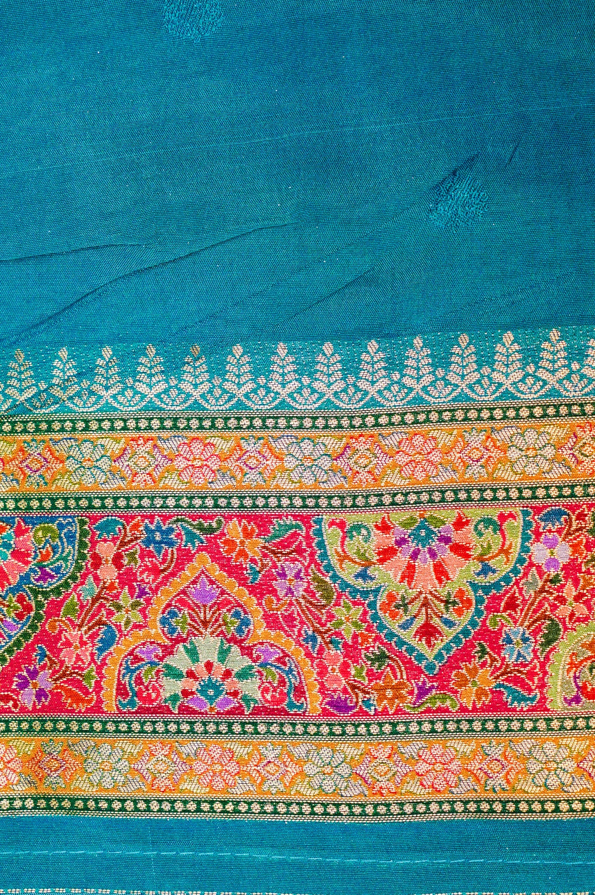 Banarasi Sky Blue Blended Moonga Silk Saree
