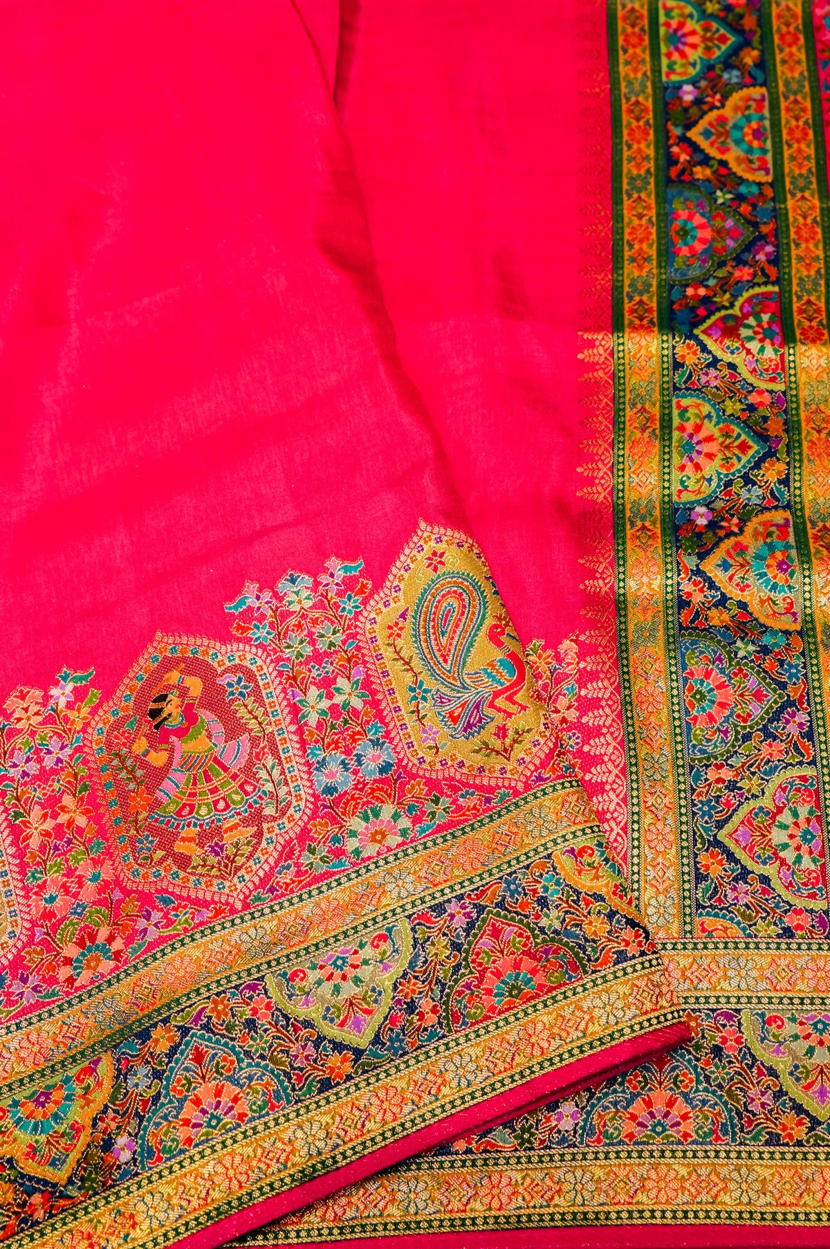 Banarasi Pink Blended Moonga Silk Saree