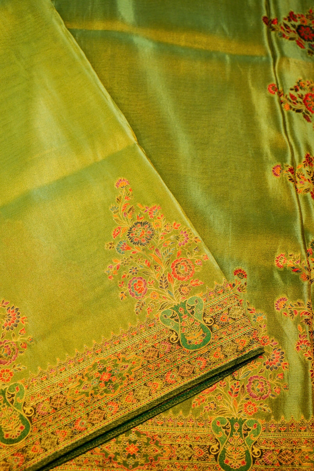 Banarasi Light Green Blended Tissue Georgette Saree