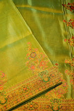 Banarasi Light Green Blended Tissue Georgette Saree