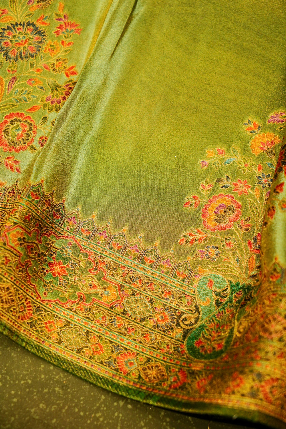 Banarasi Light Green Blended Tissue Georgette Saree