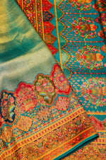 Banarasi Peacock Blue Blended Moonga Silk Saree