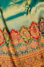 Banarasi Peacock Blue Blended Moonga Silk Saree