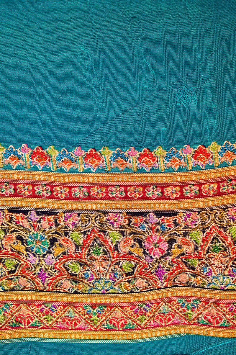 Banarasi Peacock Blue Blended Moonga Silk Saree