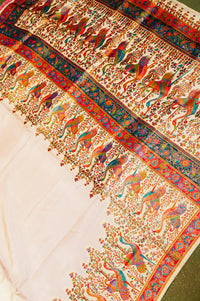 Banarasi White Blended Moonga Silk Saree