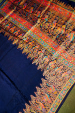 Banarasi Navy Blue Blended Moonga Silk Saree