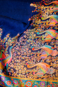 Banarasi Navy Blue Blended Moonga Silk Saree