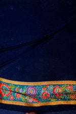 Banarasi Navy Blue Blended Moonga Silk Saree